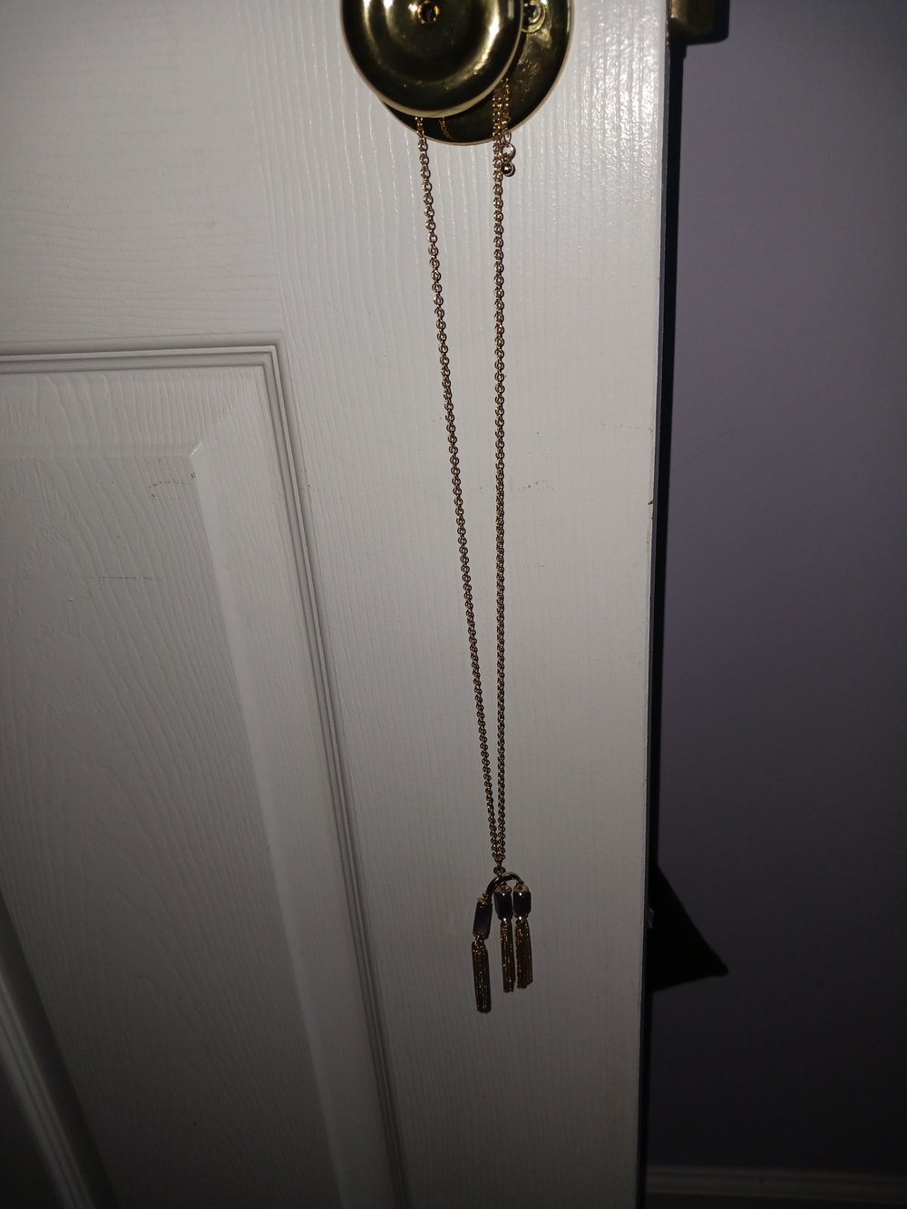 Long Gold Tassel Pendant Necklace for Women